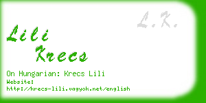 lili krecs business card